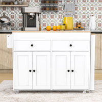 Dosha Rolling Kitchen Island with Extendable Dining Table, Spice Rack and Storage Cabinet by Lark Manor