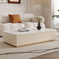 Beige Faux Marble Coffee Table by Hokku Designs