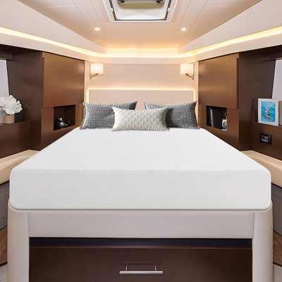 8 Inch Rv Memory Foam Mattress Medium Firm Feel, Breathable Memory Foam, Certified Safe Foams & Fabric, Mattress In A Box by Alwyn Home