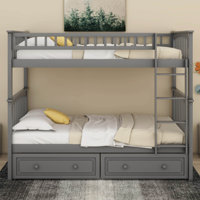 Kelmend Bunk Bed With Drawers, Convertible Beds by Harriet Bee