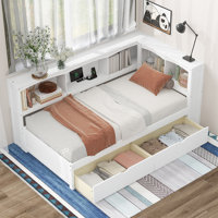 Twin Size Daybed With Two Storage Drawers, Storage Cabinets And USB Ports by Lark Manor