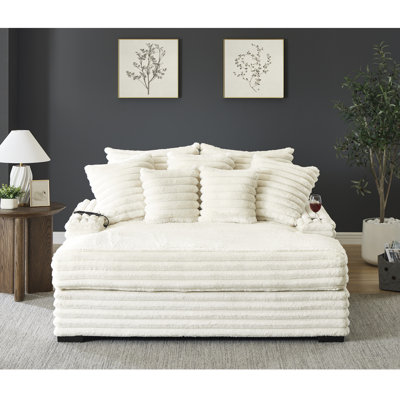 Jurre Plush Wide Wale Corduroy Oversized Multi-functional Chaise Lounge by Latitude Run