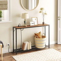 Sofa Table With Power Outlet, Console Table With USB Ports, Behind Couch Table by 17 Stories