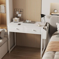 Small Computer Desk Home Office Desk With 2 Drawers by Ebern Designs