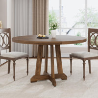 47 Inches Wooden Round Dining Table, Round Dining Table For 4 by Ophelia & Co.