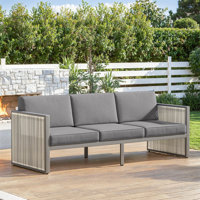 Ezell 3-Seat Outdoor Sofa, Weatherproof PE Rattan & Thick Cushions For Patio, Garden by Hokku Designs