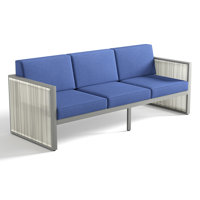 Ezell 3-Seat Outdoor Sofa, Weatherproof PE Rattan & Thick Cushions For Patio, Garden by Hokku Designs