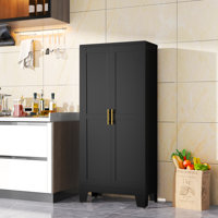 GEITIN 61"H Metal Kitchen Storage Cabinet Pantry Storage Cabinets With 2 Door And 3 Adjustable Shelves