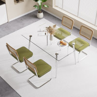 Rectangle Glass Top Dining Set by Bay Isle Home