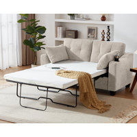 Pull Out Sofa Bed, Sleeper Sofa, 2-In-1 Convertible Corduroy Couch with USB Charging, Memory Form Couch for Living Room, Apartment and Small Space