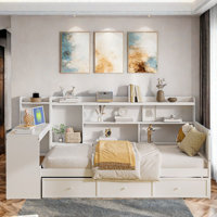 Wooden Daybed With 3 Drawers, Usb Ports And Desk by Hokku Designs