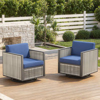 Hokku Designs Outdoor Swivel Glider Chairs, 360° Rotating Wicker Patio Chairs With Thick Cushions by Hokku Designs