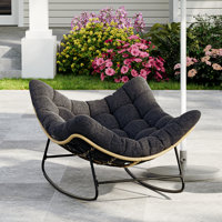 Patio Steel Egg-shaped Rocking Chair With Cushion by Bay Isle Home