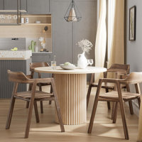 Round Dining Room Table for 1-4, with Solid Wood Base by Ebern Designs