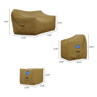 Patio Furniture Cover Set, 5 Piece Outdoor Furniture Covers, Water-Repellent UV & Weather-Resistant Covers for Sofa, Chairs & Ottomans with Elastic Ti by Arlmont & Co.