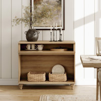 Sideboard Cabinet With 2 Storages, Vintage Wood Grain Design, Buffet Cabinet With Storage Shelf, Coffee Bar For Dinning Room, Kitchen And Living Room,