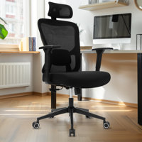 Heavy Duty Ergonomic Desk Office Chair, High Back Home Computer Chair With Adjustable Swivel 3D Armrests For Comfort Lumbar Supports Up To 400Lbs by Inbox Zero