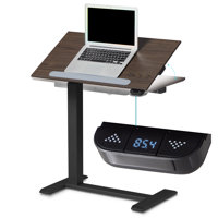 Overbed Bedside Table Adjustable Height From 26.3 Inches To 42.5 Inches, Hidden Caster 360 Rotate, Electric Powered By Usb-C Rechargeable Battery by Inbox Zero