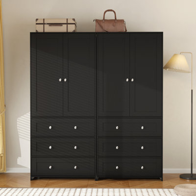 Sandrea 4-Door Armoire with Mirror and 6 Drawers by Latitude Run