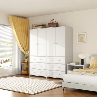 Sandrea 4-Door Armoire with Mirror and 6 Drawers by Latitude Run