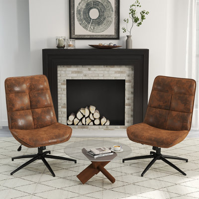Modern Multi-Functional Swivel Chair - Adjustable Height & Tilt, Perfect for Living Room, Office, and Bedroom by George Oliver
