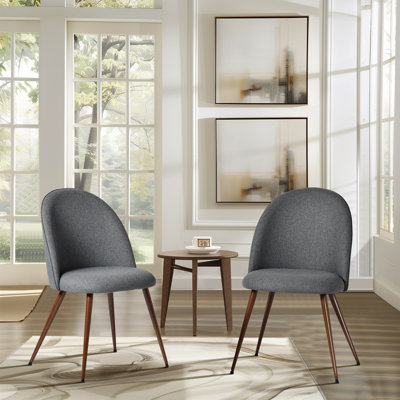 Upholstered Accent Chairs with Curved Backrest and Sturdy Metal Leg Living Room Side Chairs