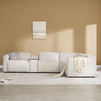 5-Piece Wall-hugger Power Reclining Sectionnal with Console by Hokku Designs