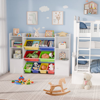Kids Manufactured Wood Toy Storage Organizer W/8 Removable Toy Bins by Isabelle & Max