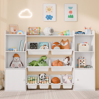 Kids Manufactured Wood Toy Storage Organizer W/8 Removable Toy Bins by Isabelle & Max