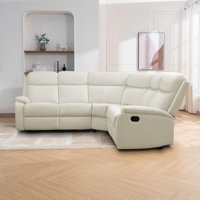 Theile 163.5" Breathable Leather Reclining Living Room Set With LED Lighting