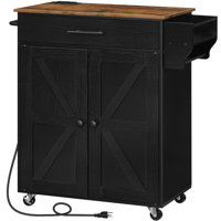 Laimondas 34.3" Kitchen Island with Storage and Power Outlet by Gracie Oaks