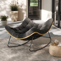 Steel Rocking Chair With Cushion by Corrigan Studio