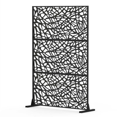 Metal Privacy Screens And Plastic Panels With Free Standing, Freestanding Outdoor Indoor Privacy Screen, Decorative Privacy Screen For Balcony Patio G by Latitude Run