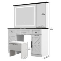 Makeup Vanity With LED Lighted Mirror by Gracie Oaks
