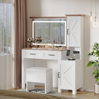 Vanity With Adjustable Lighting Mirror by Ivy Bronx