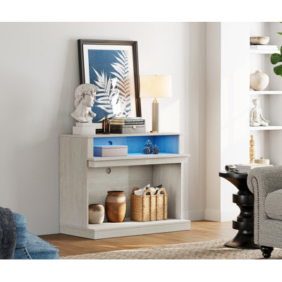Ivy Bronx Farmhouse TV Stand For 45 Inch TV With Blue LED Light by Ivy Bronx