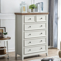 Jevonne  Dresser With 6 Drawers, Metal Handles And Wood Grain Surface by Winston Porter