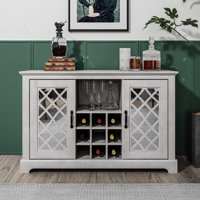 Perrault Farmhouse Decorative Cutout 45.7"W Wine Storage Cabinet by August Grove