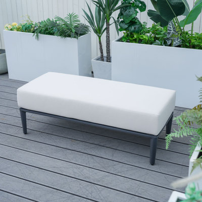 Aluminum Outdoor Bench With Cushion by Corrigan Studio