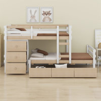 Loft Bunk Bed With Drawers And Ladder by Harriet Bee