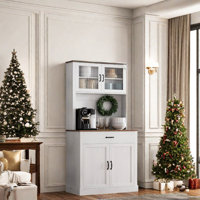 71” Kitchen Pantry Cabinet With Microwave Stand