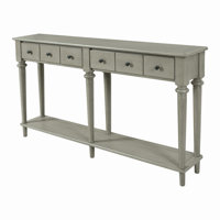 Retro Console Table with 4 Drawers and Open Shelf, perfect for Entryways, Living Rooms by Alcott Hill