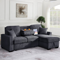 L-Shaped Sleeper Sofa Reversible Couch Pull Out Couch With Storage Chaise by Ebern Designs