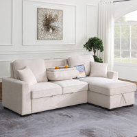 L-Shaped Sleeper Sofa Reversible Couch Pull Out Couch With Storage Chaise by Ebern Designs