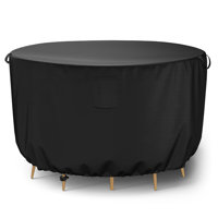 Round Patio Table & Chair Set Cover, Waterproof UV-Resistant Outdoor Furniture Cover