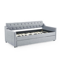 Upholstery Daybed With Erectable Trundle And USB Charging