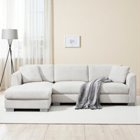 Modern Cloud Sectional Sofa,L-Shaped Luxury Couch Set With 2 Free Pillows by Ebern Designs