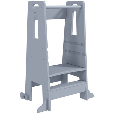 Toddler Tower with Safety Rail, Adjustable Height Toddler Kitchen Stool Helper with Handlbar, Step Stool for Toddlers 3-6 Years, for Bathroom, Kitchen by Ebern Designs
