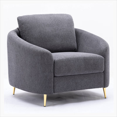Grey Loose Back Accent Chair by Corrigan Studio