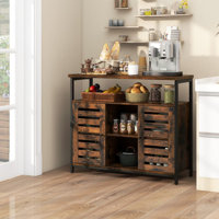 Buffet Cabinet Kitchen Storage Cabinet with 3 Adjustable Shelves Anti-Tipping Kits by 17 Stories